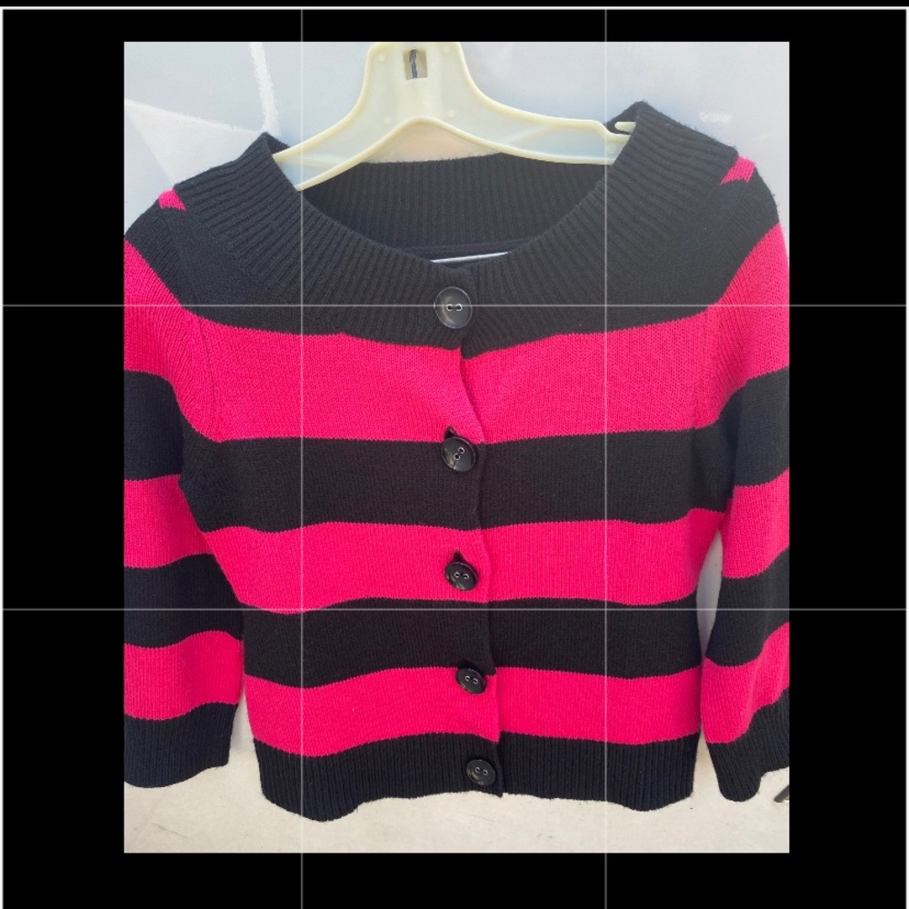 Pink and Black Striped Sweater